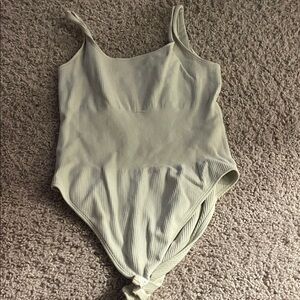 Women's Ribbed Bodysuit - Cream